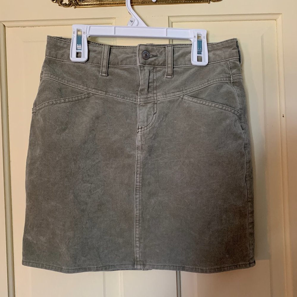 Green corduroy skirt